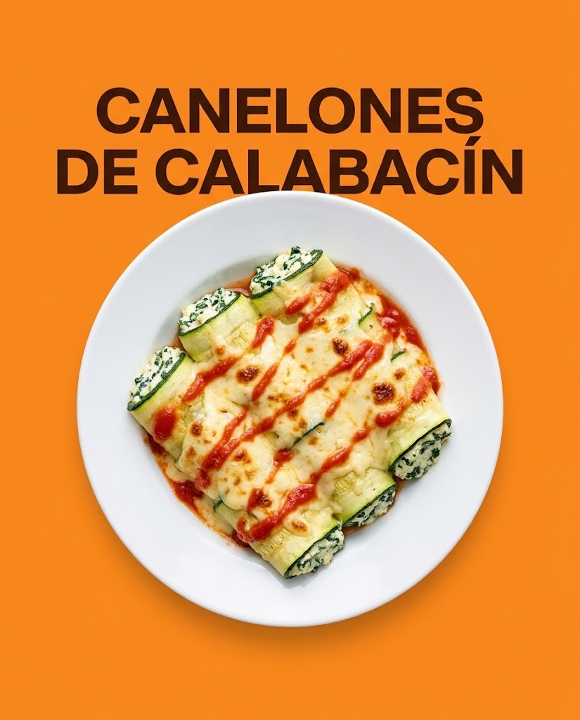 Canelones de calabacín rellenos de ricotta, espinacas y nueces